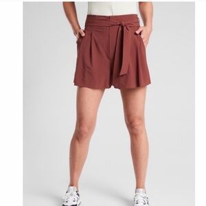 Athleta 530641-01 Cognac Brown Paperbag Waist Skyline Short II